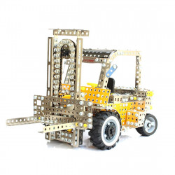 1300pcs simulation fork lift model kit diy metal assembly educational toy