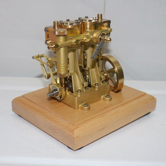 3.7cc two cylinder double acting steam engine model with 200ml steam boiler