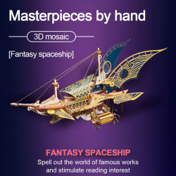 3d steampunk ancient greek fantasy spaceship wooden puzzle toy model 300+pcs