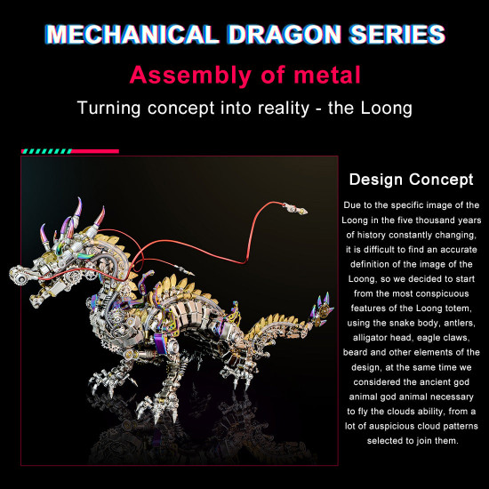 50cm cyberpunk mythical dragon 3d metal puzzle kits 50cm cyberpunk mythical dragon 3d metal puzzle kits