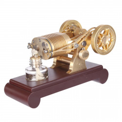 enjomor two-cylinder flame licker stirling engine brass vacuum engine model