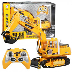 lcf 1/16 2.4ghz 16ch multifunctional excavator grab rc construction vehicle model with smoke effect