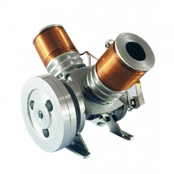 metal v2 electromagnetic reciprocating piston engine model motor physics