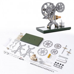 retro nostalgic projection stirling engine external combustion engine diy steam toy with metal base - assembly version