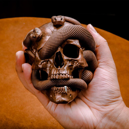 skull & snake statue skull & snake statue