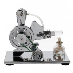 squirrel l shaped single cylinder hot air stirling engine led generator engine model educational toy