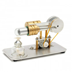 stirling engine kit single cylinder model toy with stainless steel base plate brass