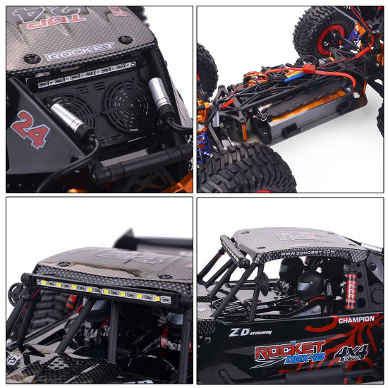 zd racing dbx-10 rocket 1/10 4wd 80km/h 2.4g brushless rc car off-road desert buggy - rtr version